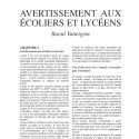 Avertissement aux lyceens de Raoul Vaneigem